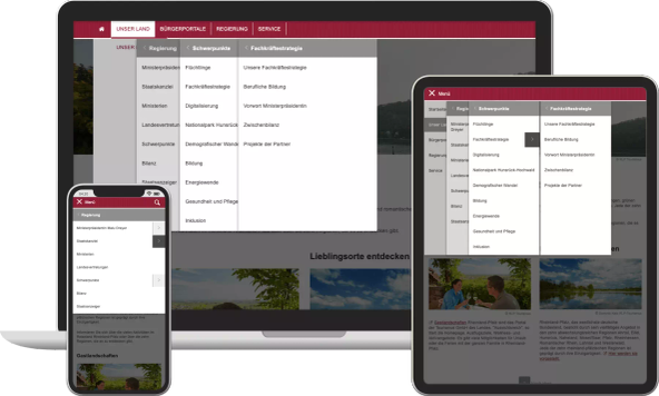 Responsive Multi-Level-Navigation | Landesregierung Rheinland-Pfalz