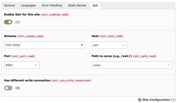 EXT:solr 10 Sitehandling global setting