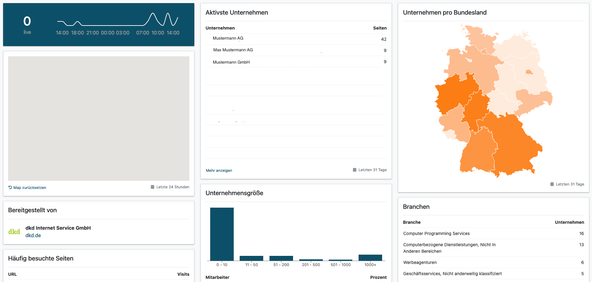 Screenshot der Benutzeroberfläche von Leadinfo