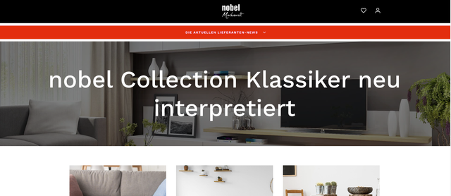 Screenshot der Website NOBEL Collection | Startseite